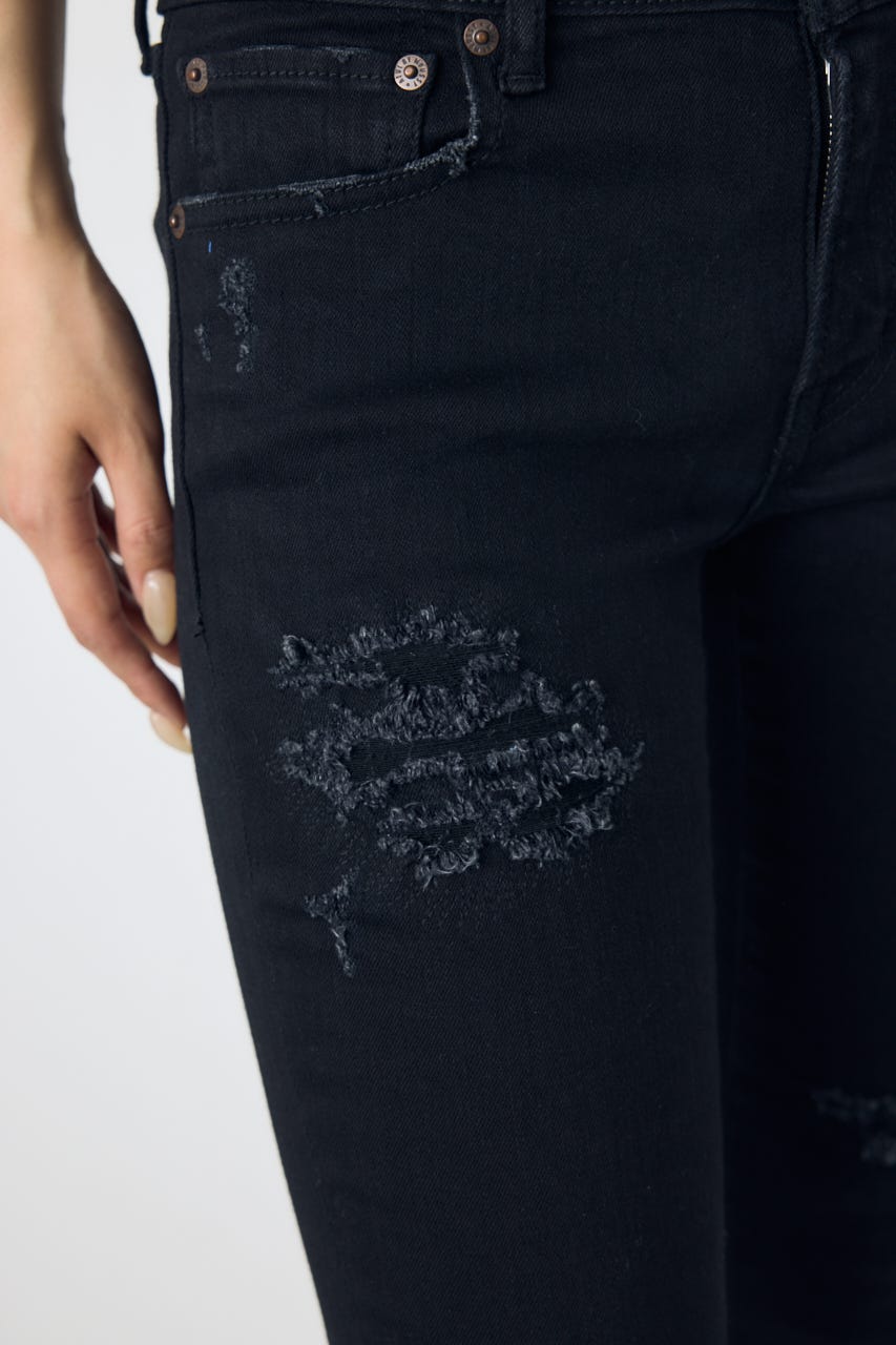 AZUL DENIM リペアスキニーデニム BLK XS