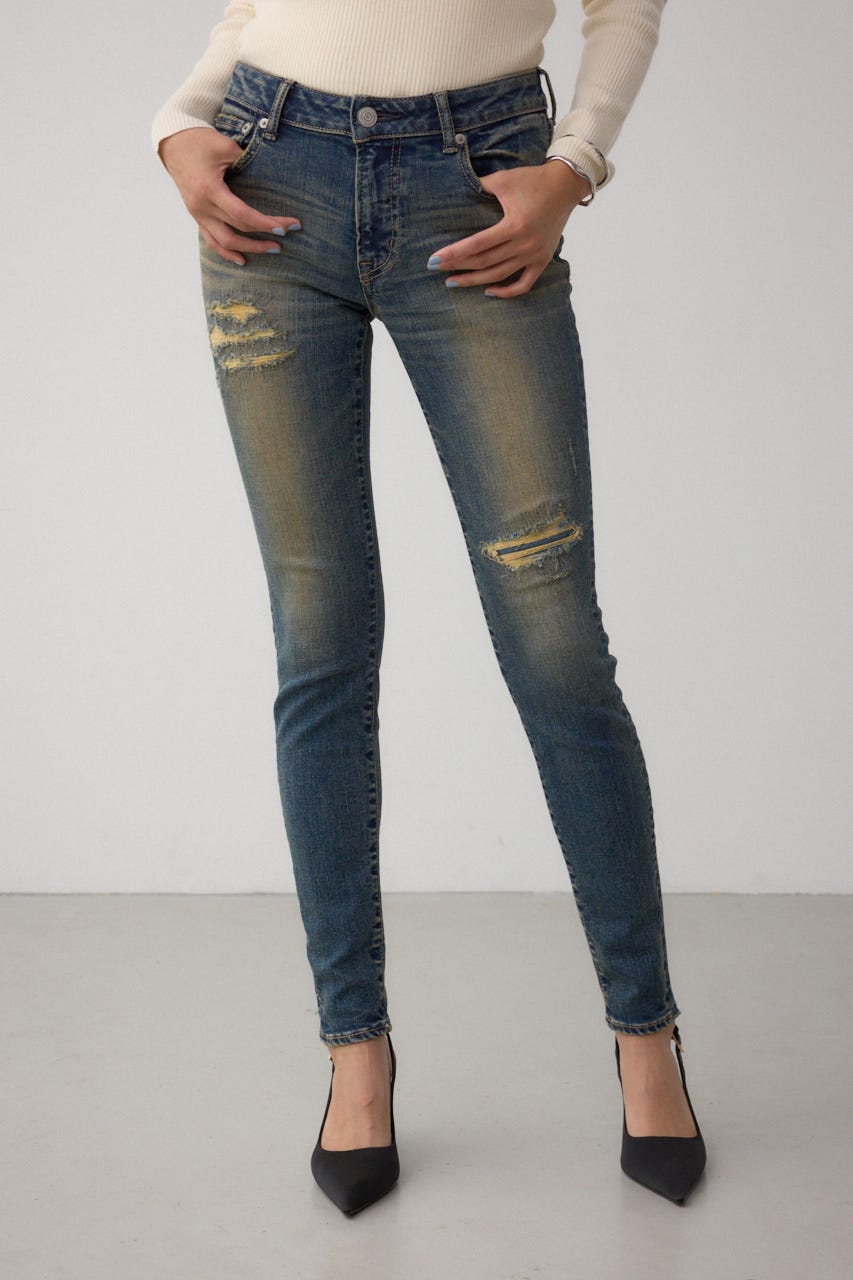 AZUL DENIM リペアスキニーデニム BLU XL