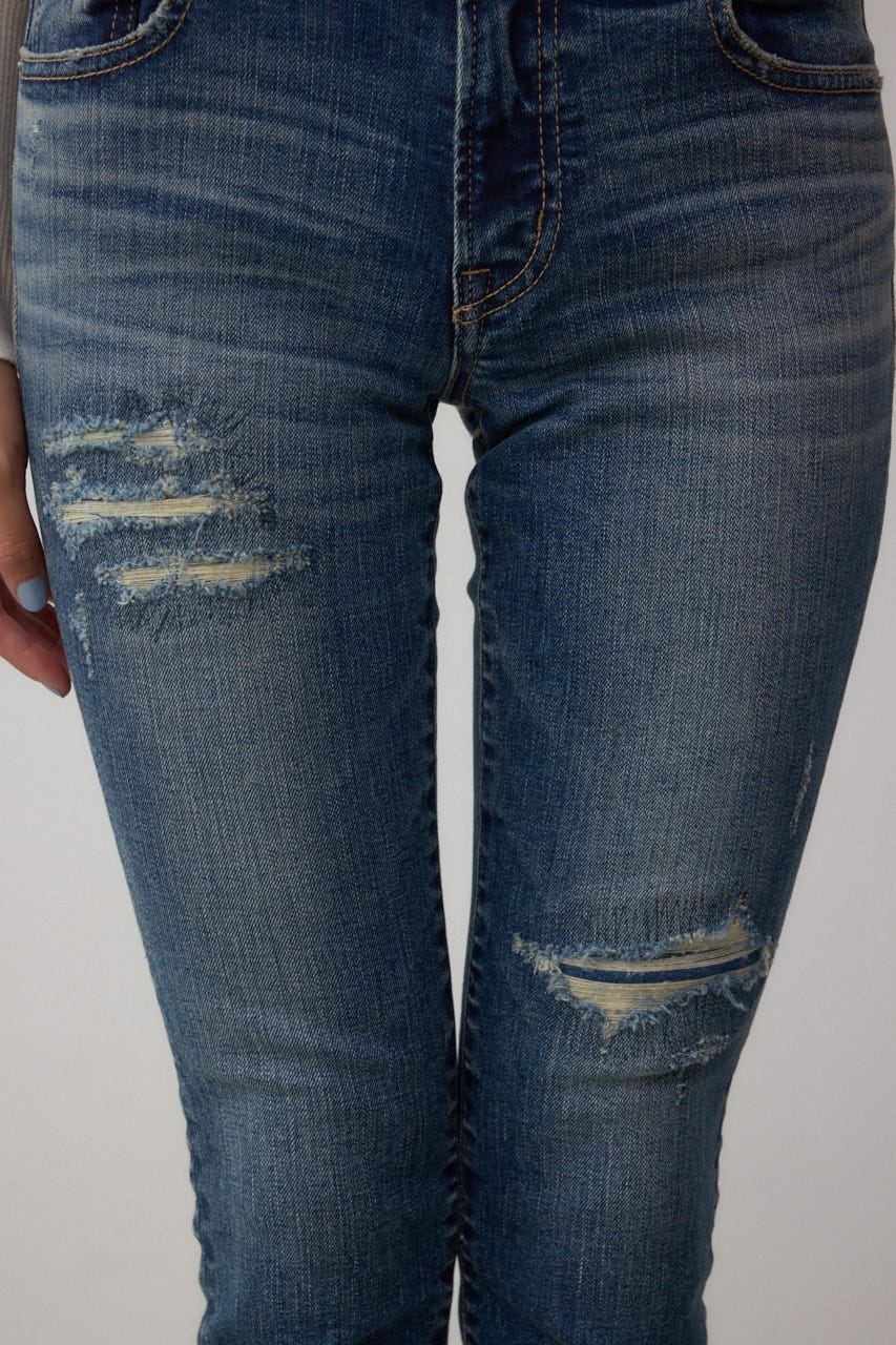 AZUL DENIM リペアスキニーデニム D/BLU L