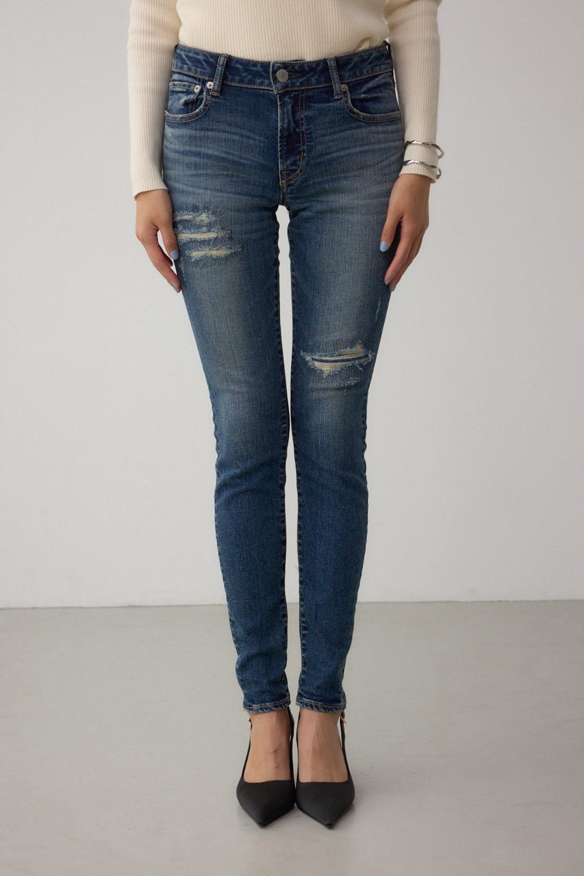 AZUL DENIM リペアスキニーデニム D/BLU L