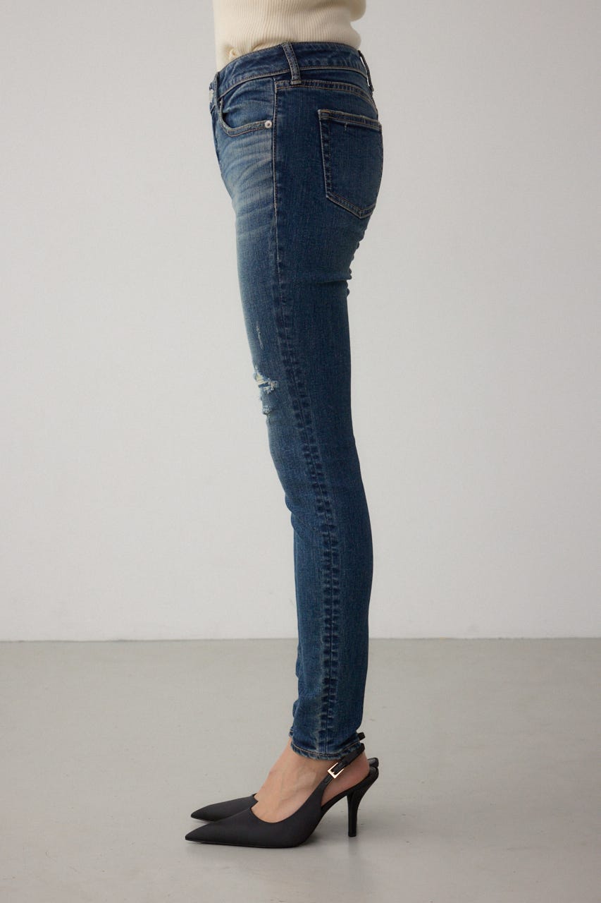 AZUL DENIM リペアスキニーデニム D/BLU L
