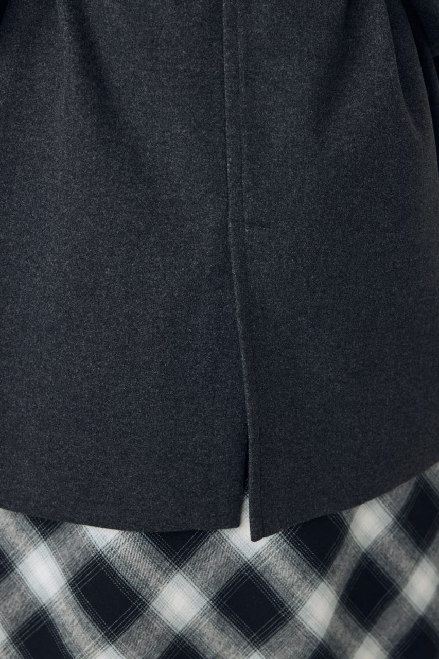 【AW先行アイテム】B-HEAT スタンドカラーミドルコート C.GRY M