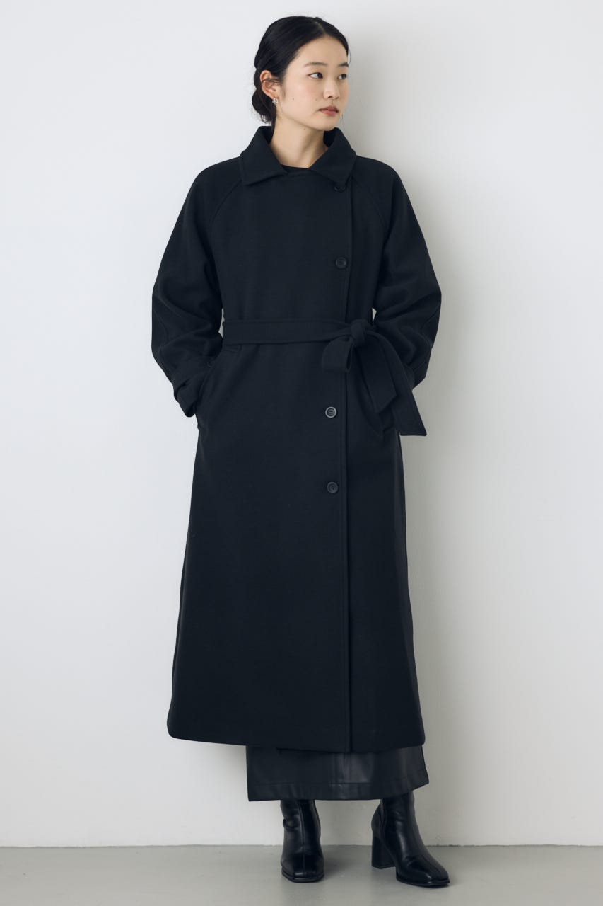 【AW先行アイテム】【着丈バリエ】B-HEAT 2WAYカラートレンチロングコート BLK S