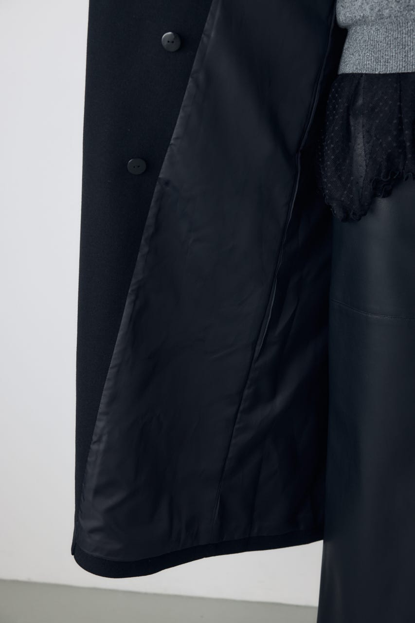 【AW先行アイテム】【着丈バリエ】B-HEAT 2WAYカラートレンチロングコート BLK S