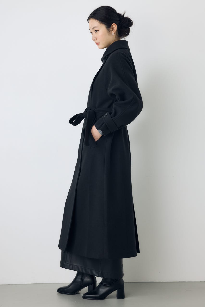 【AW先行アイテム】【着丈バリエ】B-HEAT 2WAYカラートレンチロングコート BLK S