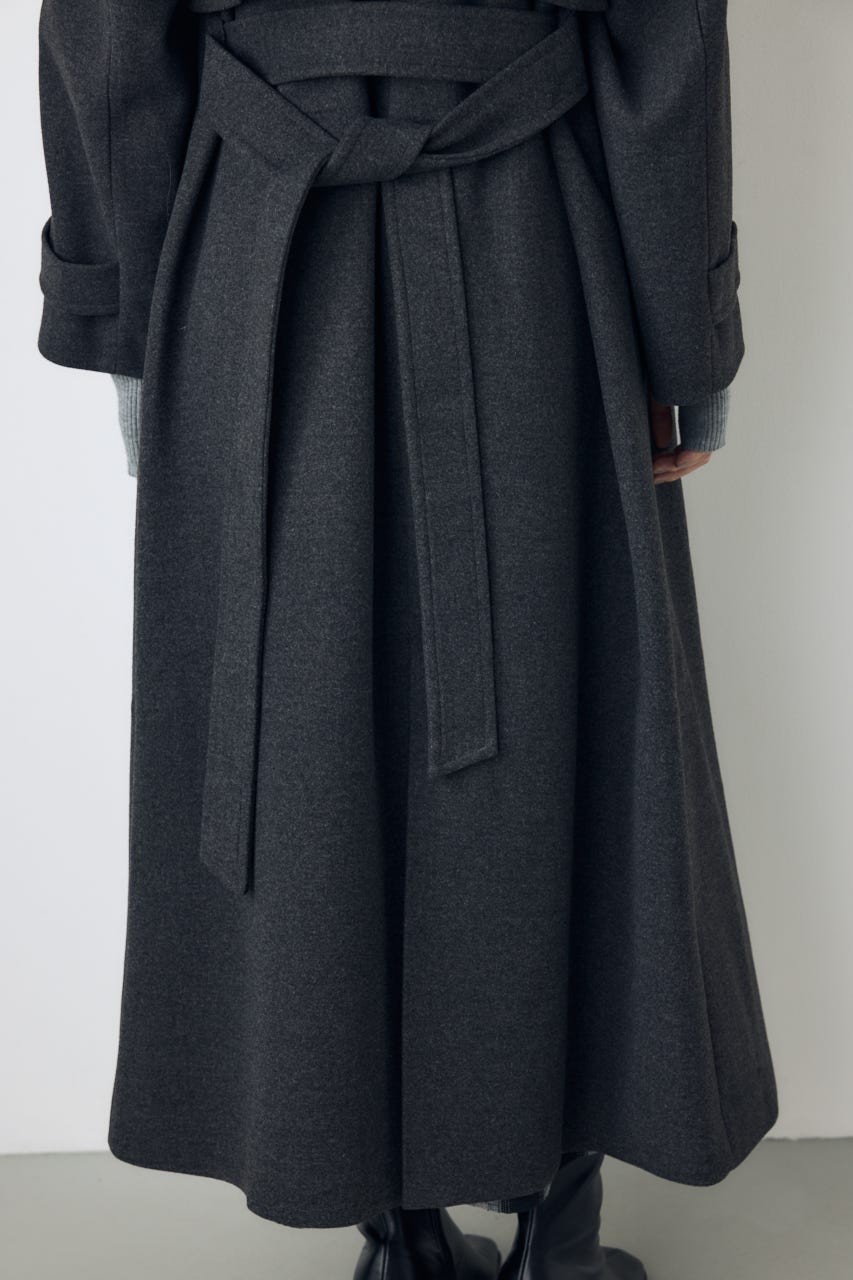【AW先行アイテム】【着丈バリエ】B-HEAT 2WAYカラートレンチロングコート C.GRY M