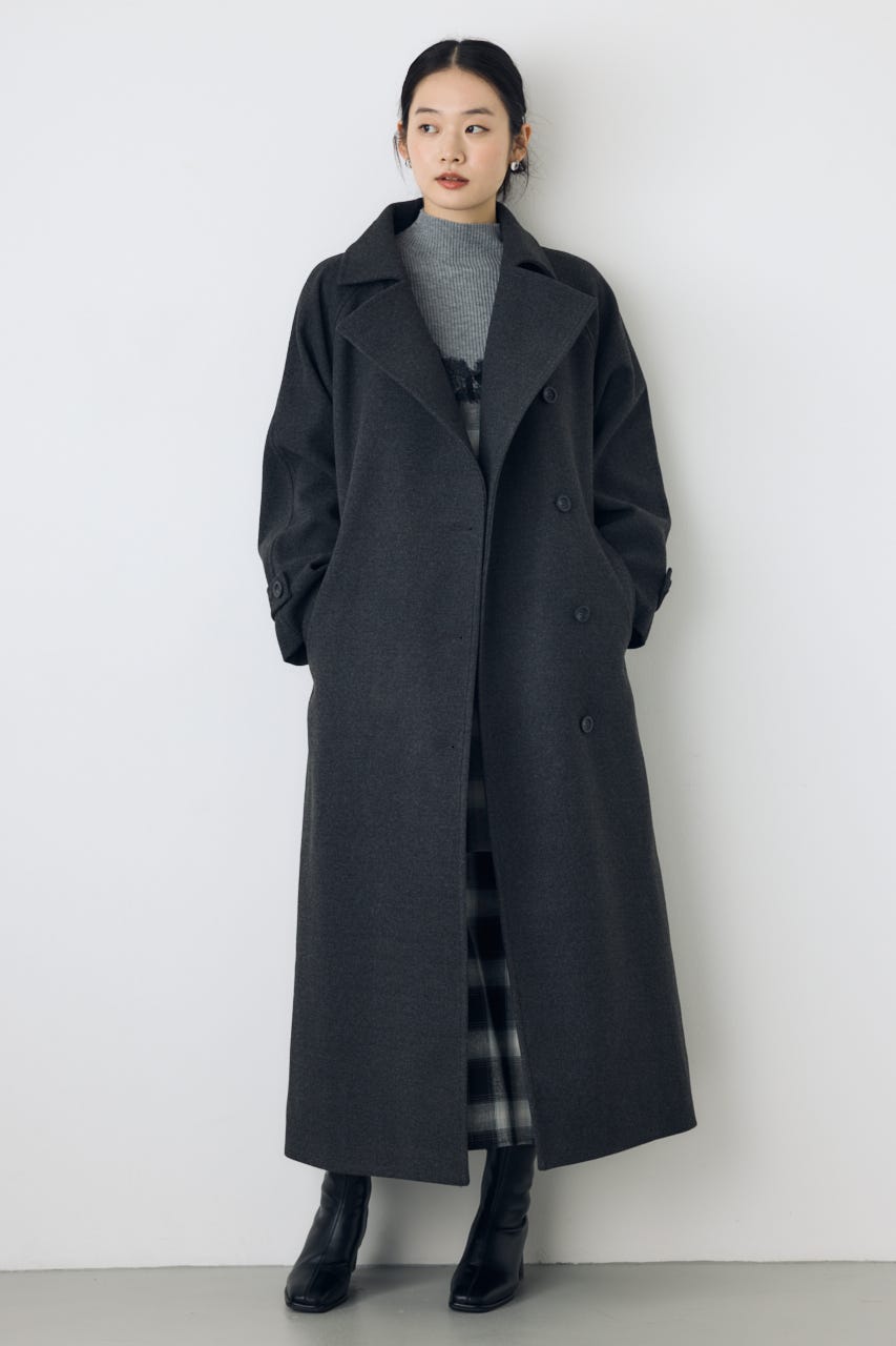 【AW先行アイテム】【着丈バリエ】B-HEAT 2WAYカラートレンチロングコート C.GRY M