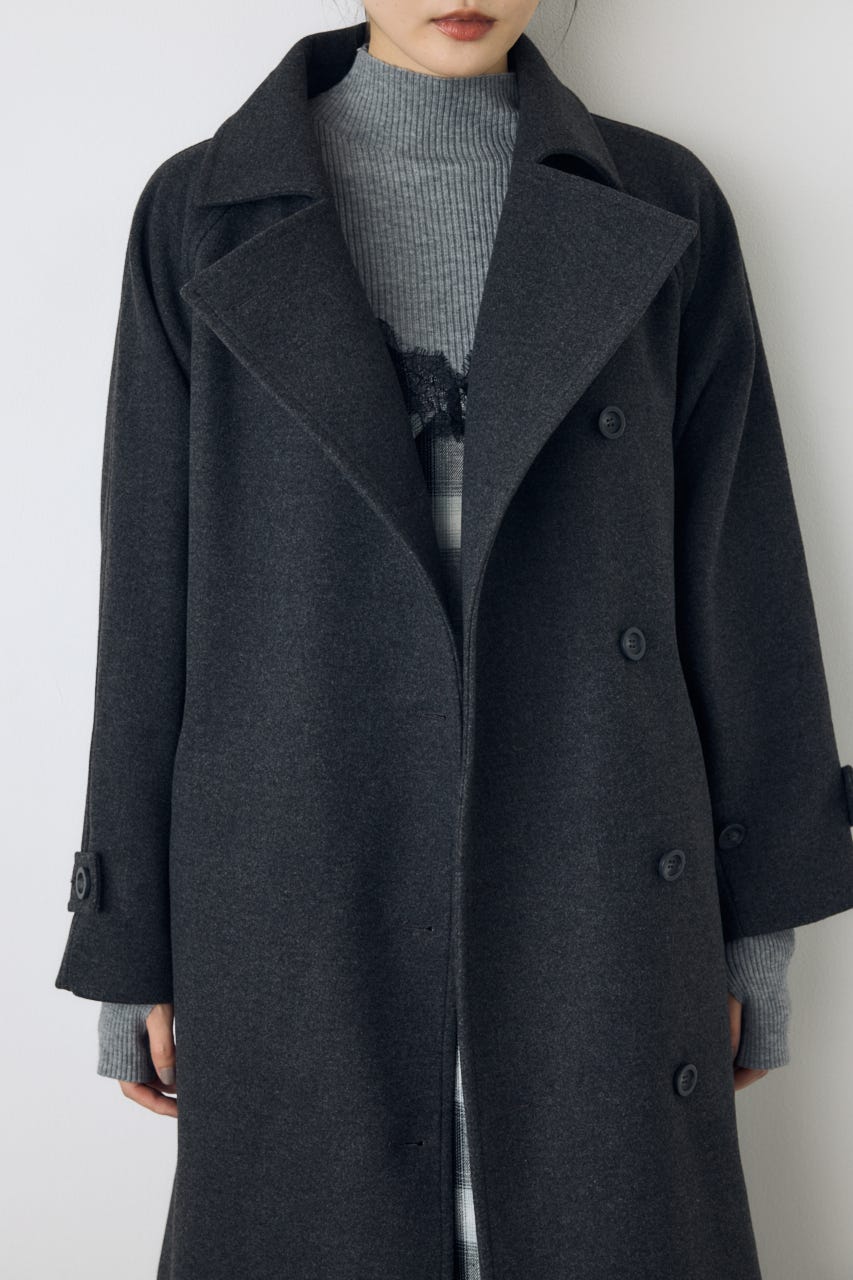 【AW先行アイテム】【着丈バリエ】B-HEAT 2WAYカラートレンチロングコート C.GRY M