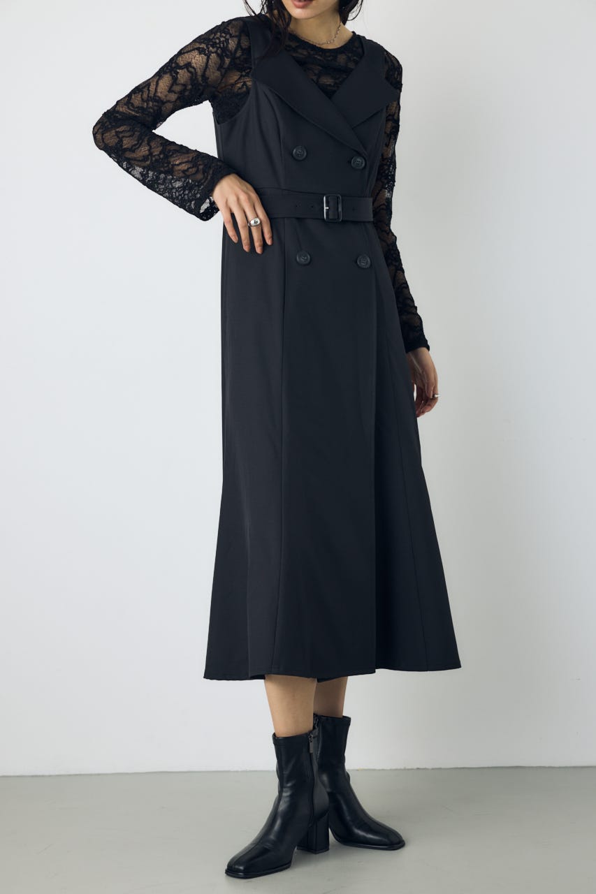 トレンチジャンパースカート BLK S