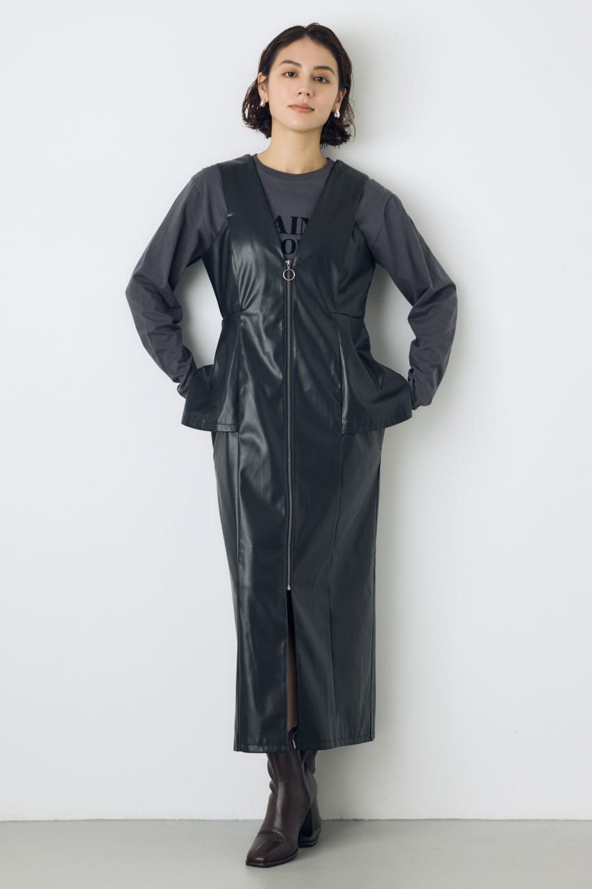素材アソートペプラムジップジャンスカ BLK M