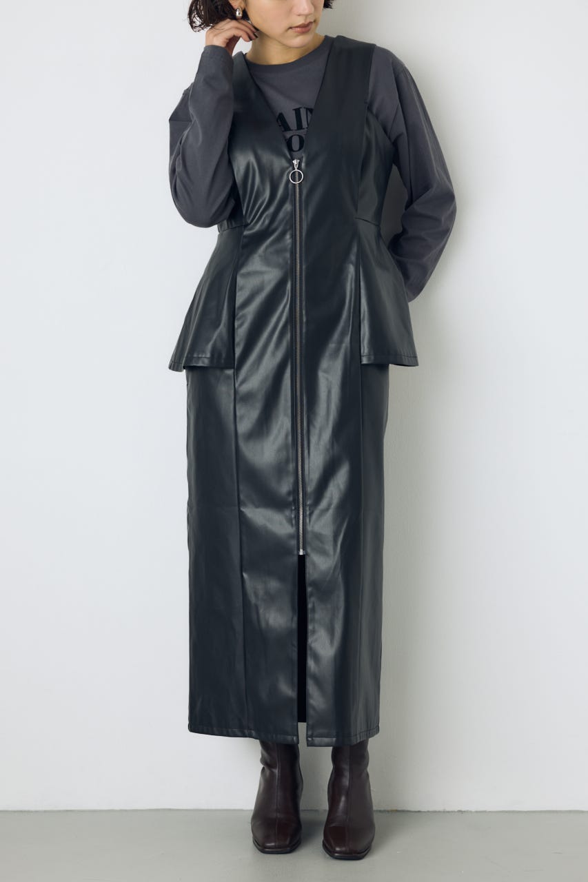 素材アソートペプラムジップジャンスカ BLK M