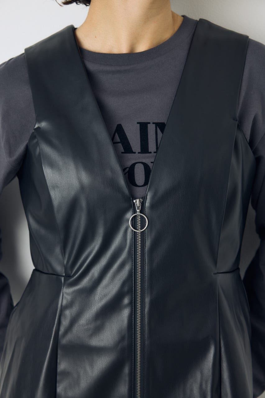 素材アソートペプラムジップジャンスカ BLK M