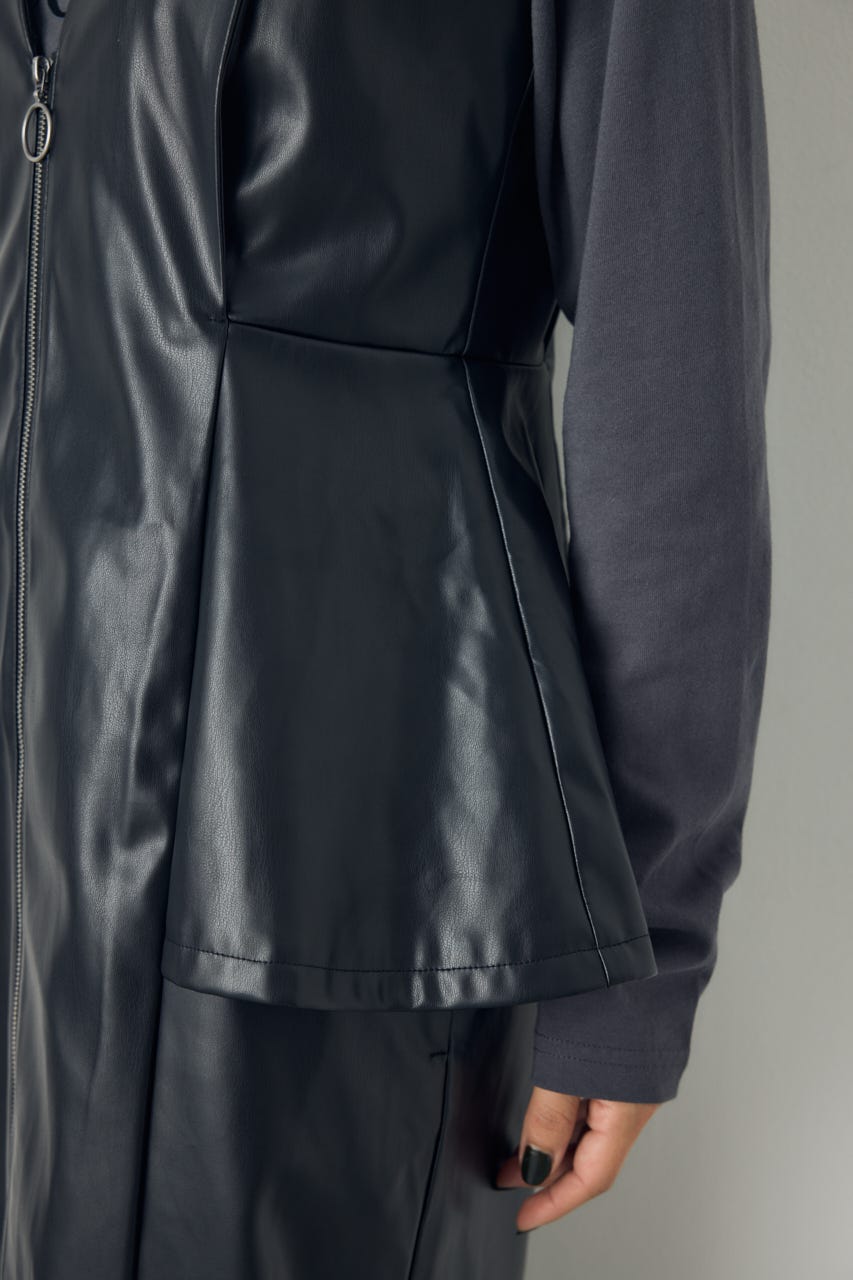 素材アソートペプラムジップジャンスカ BLK M