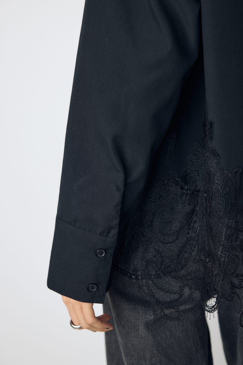 レースドッキングシャツ BLK FREE