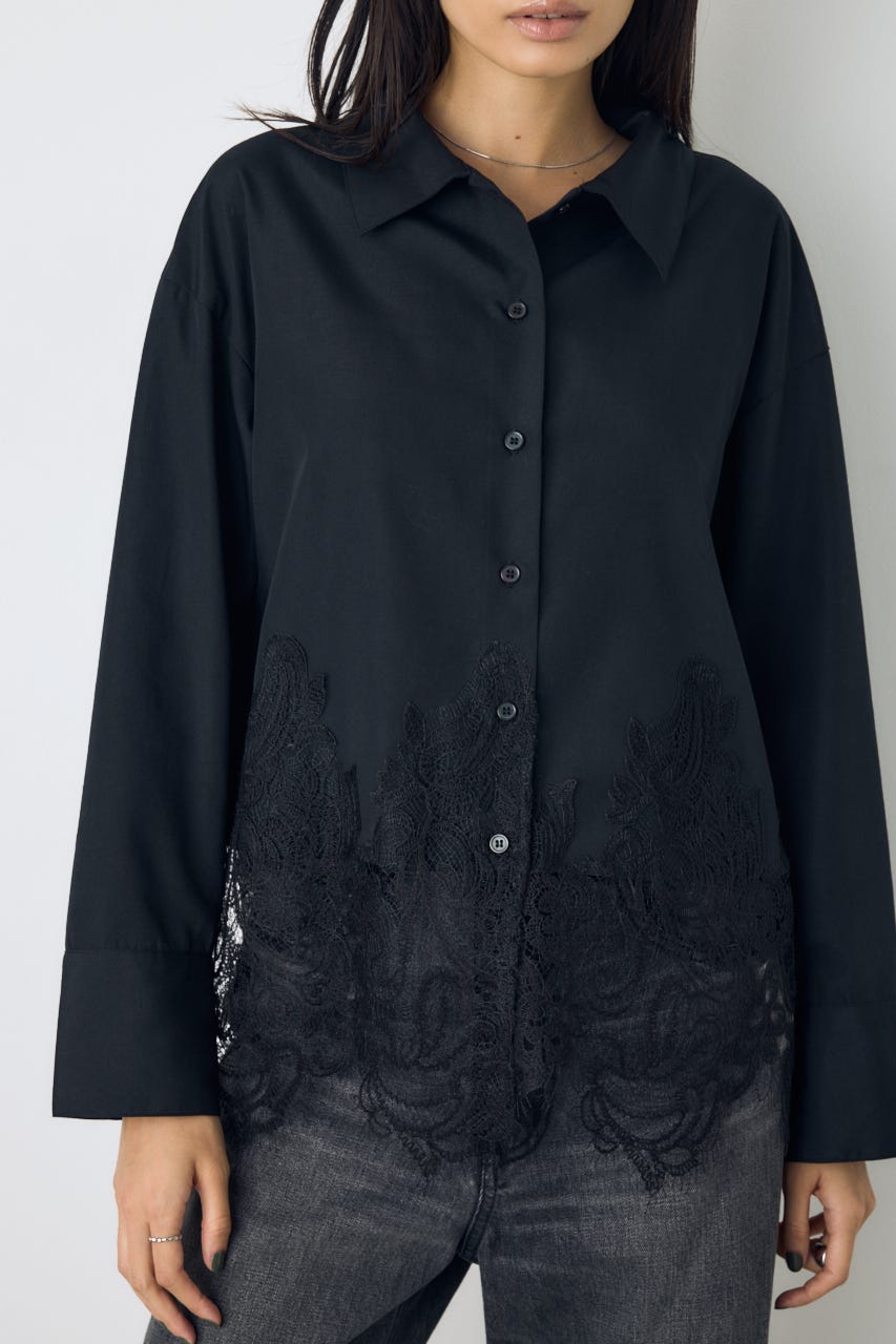 レースドッキングシャツ BLK FREE