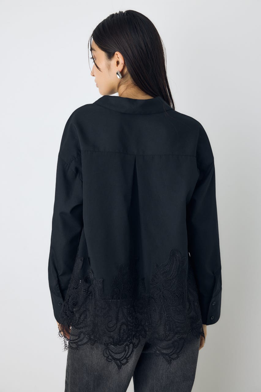 レースドッキングシャツ BLK FREE