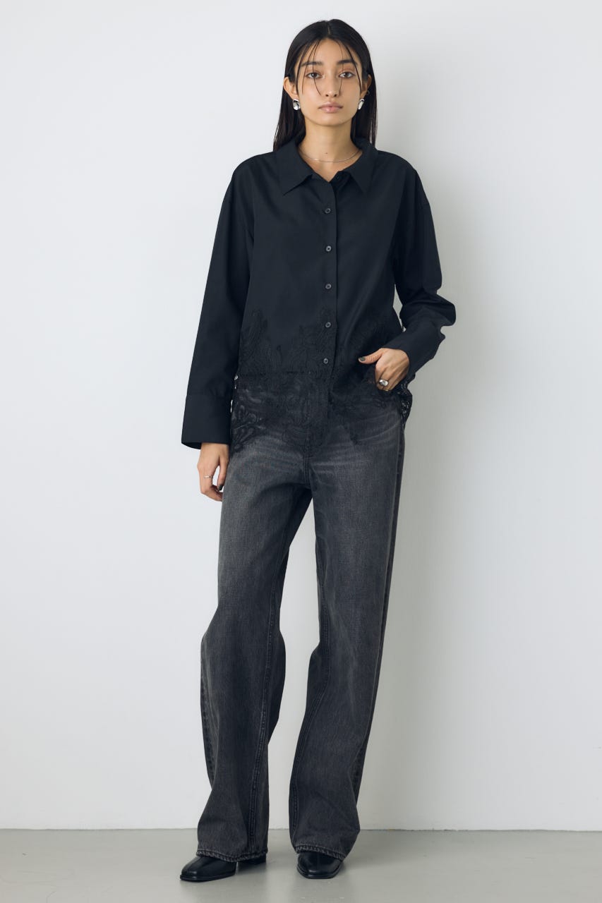 レースドッキングシャツ BLK FREE