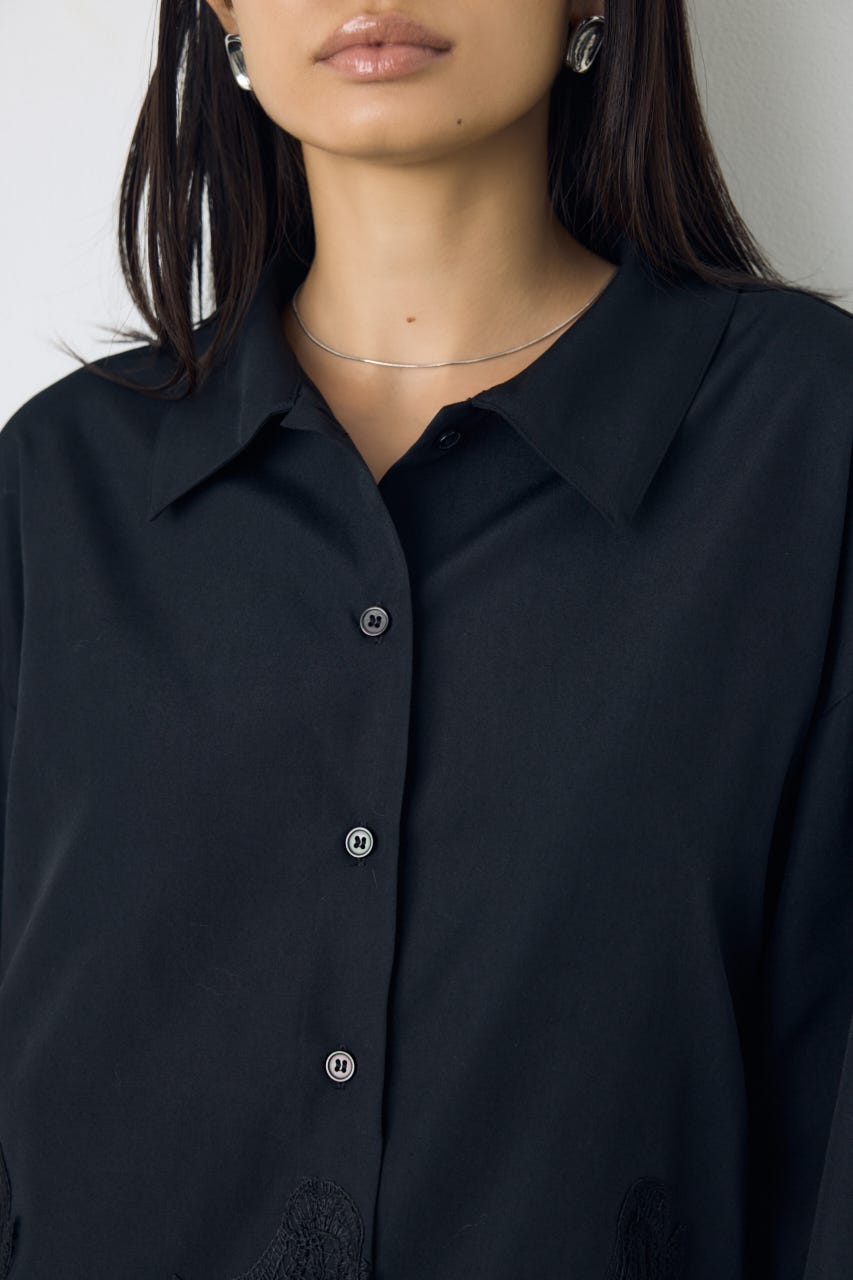 レースドッキングシャツ BLK FREE