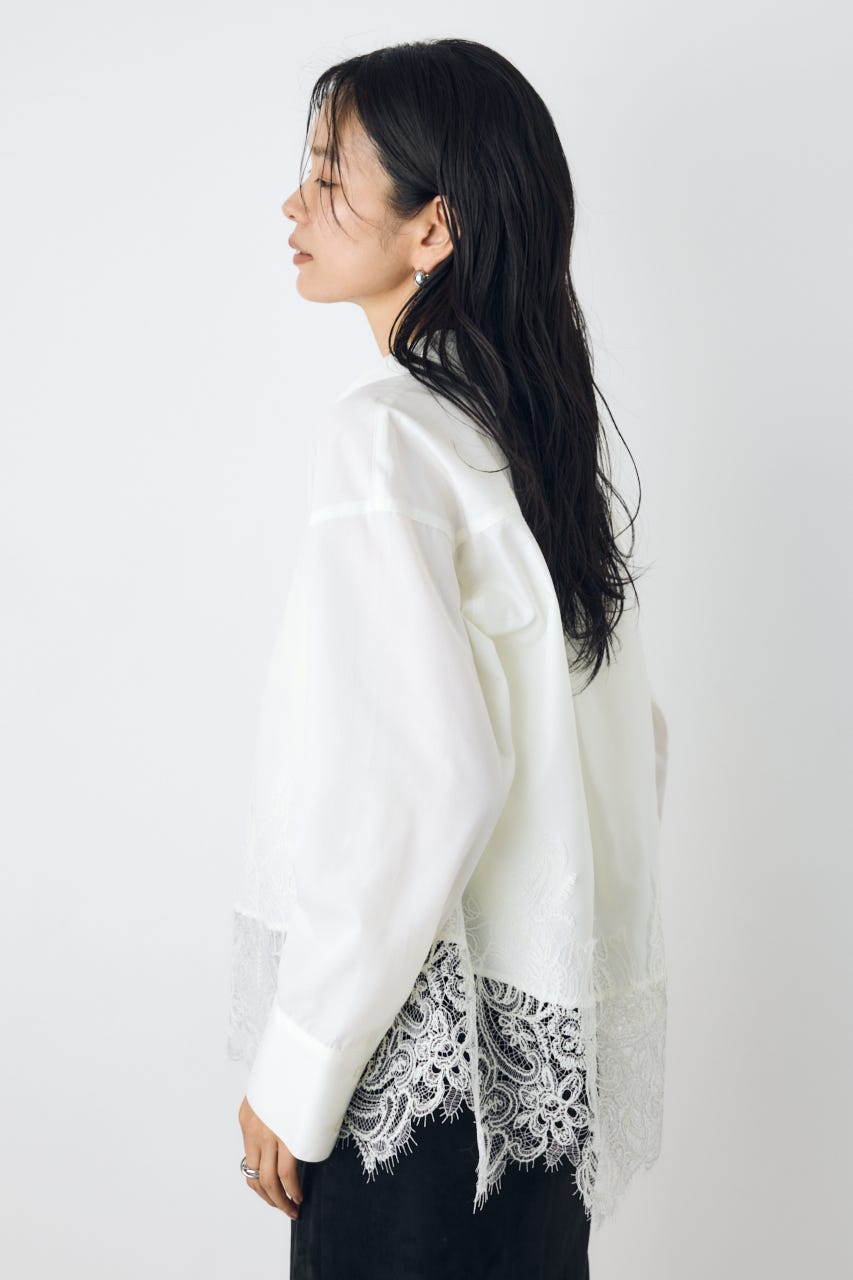 レースドッキングシャツ O/WHT FREE