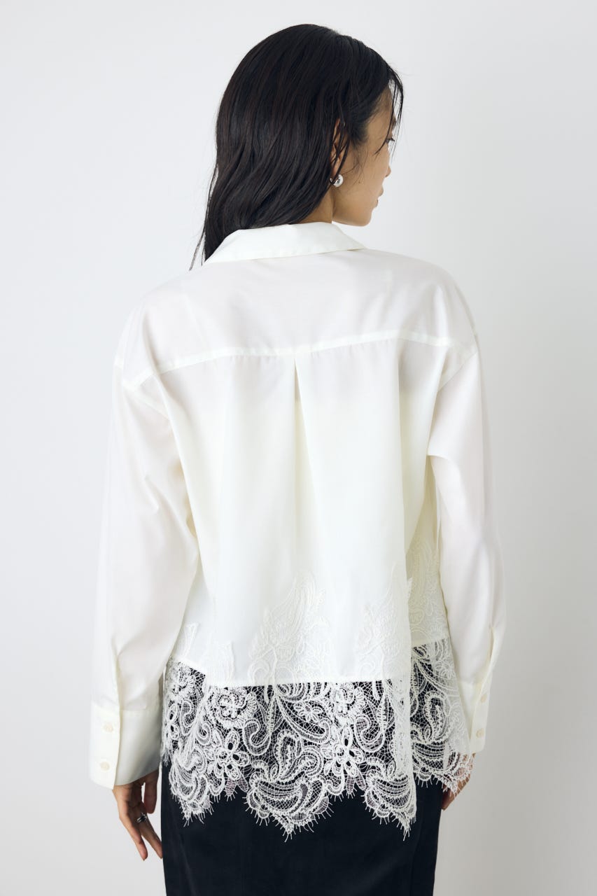 レースドッキングシャツ O/WHT FREE