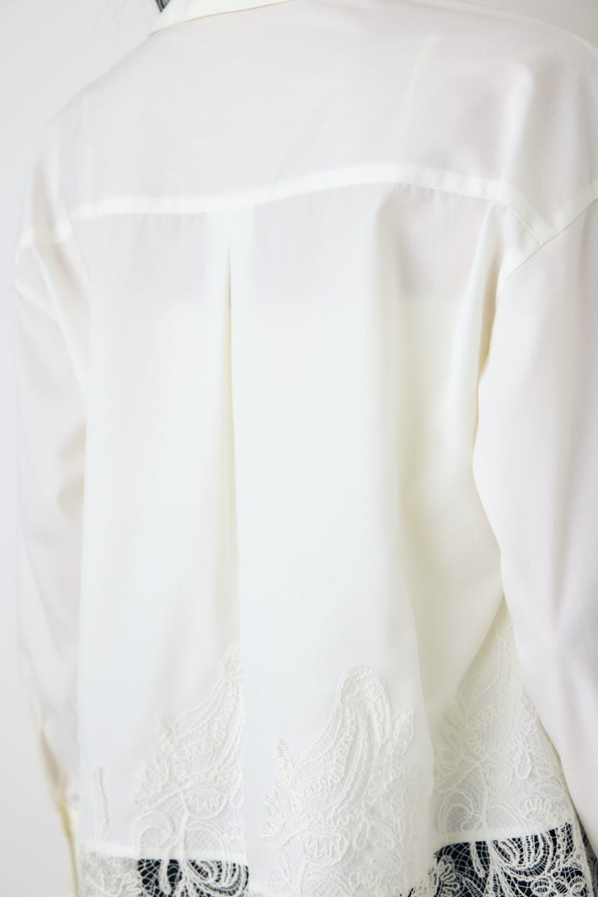 レースドッキングシャツ O/WHT FREE