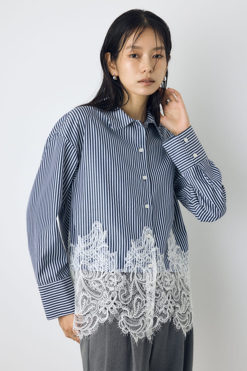 レースドッキングシャツ Stripe FREE