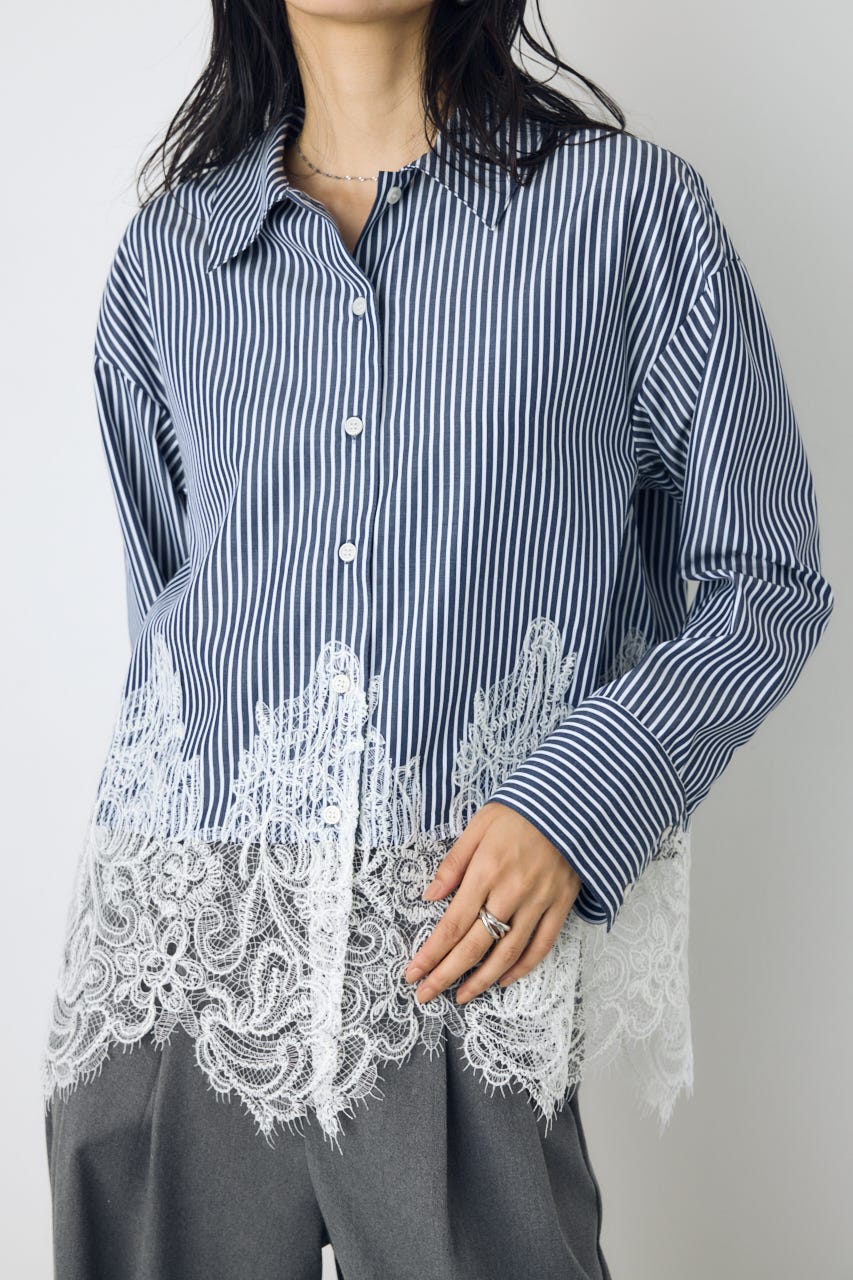 レースドッキングシャツ Stripe FREE