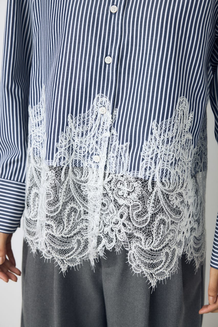 レースドッキングシャツ Stripe FREE