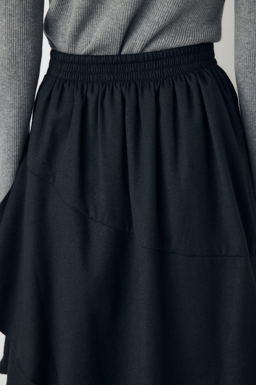 アシンメトリーティアードスカート BLK S