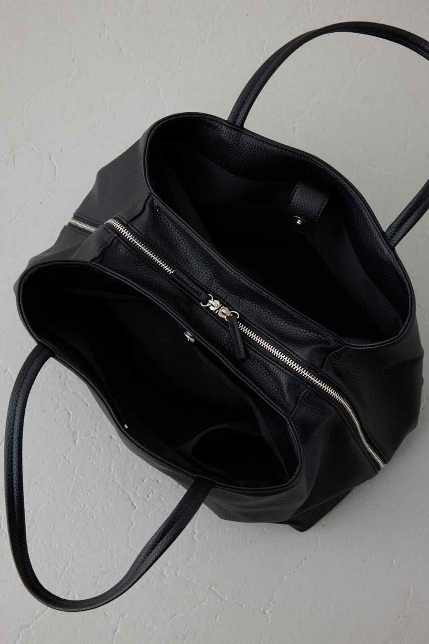 フェイクレザー3ポケットトート BLK FREE