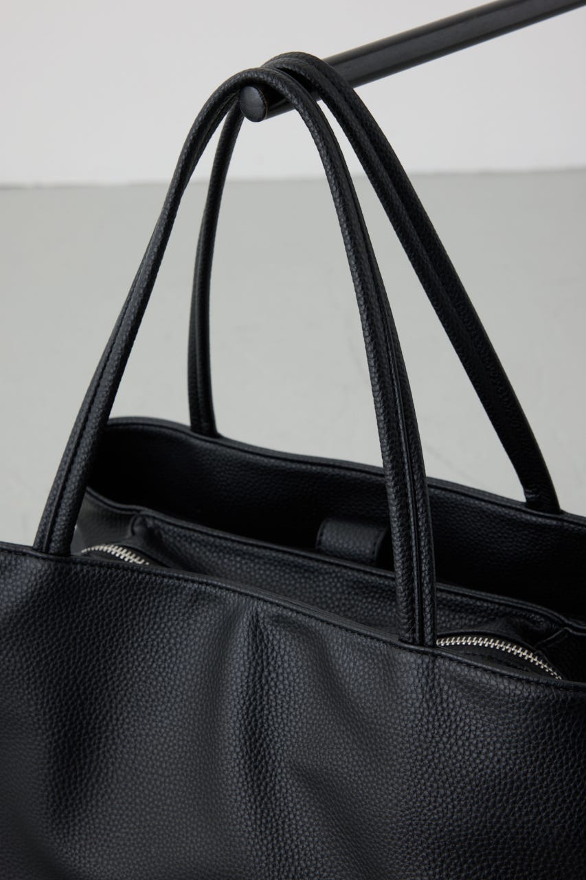 フェイクレザー3ポケットトート BLK FREE