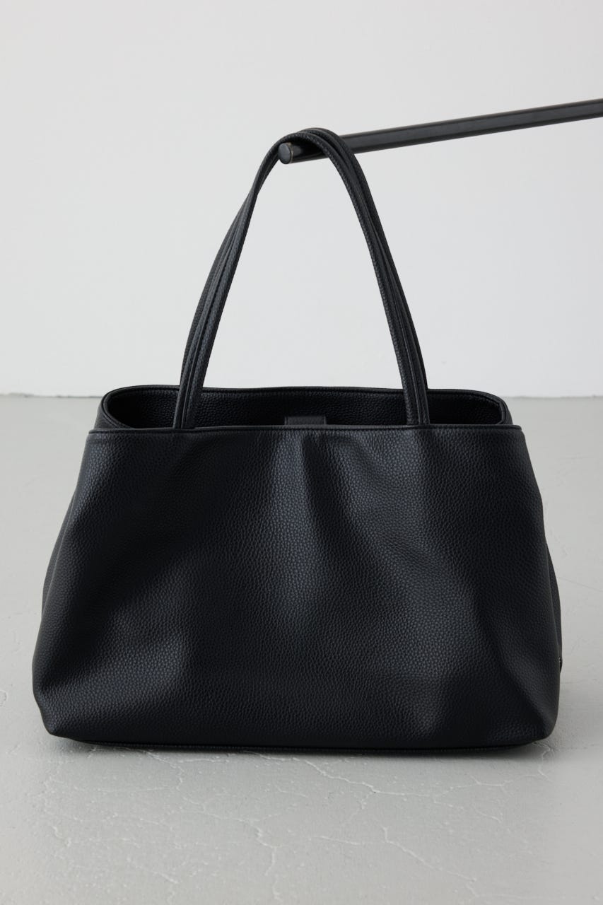 フェイクレザー3ポケットトート BLK FREE