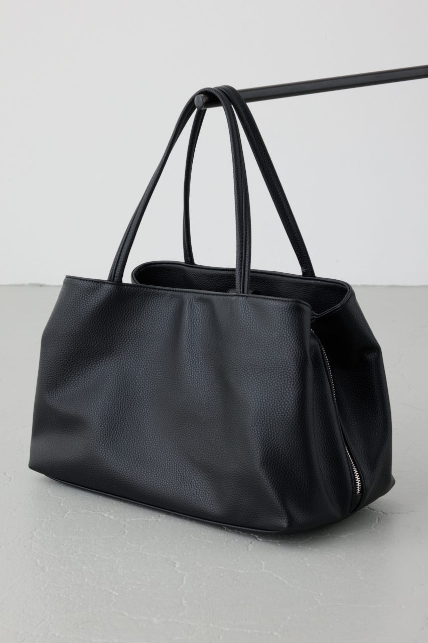 フェイクレザー3ポケットトート BLK FREE