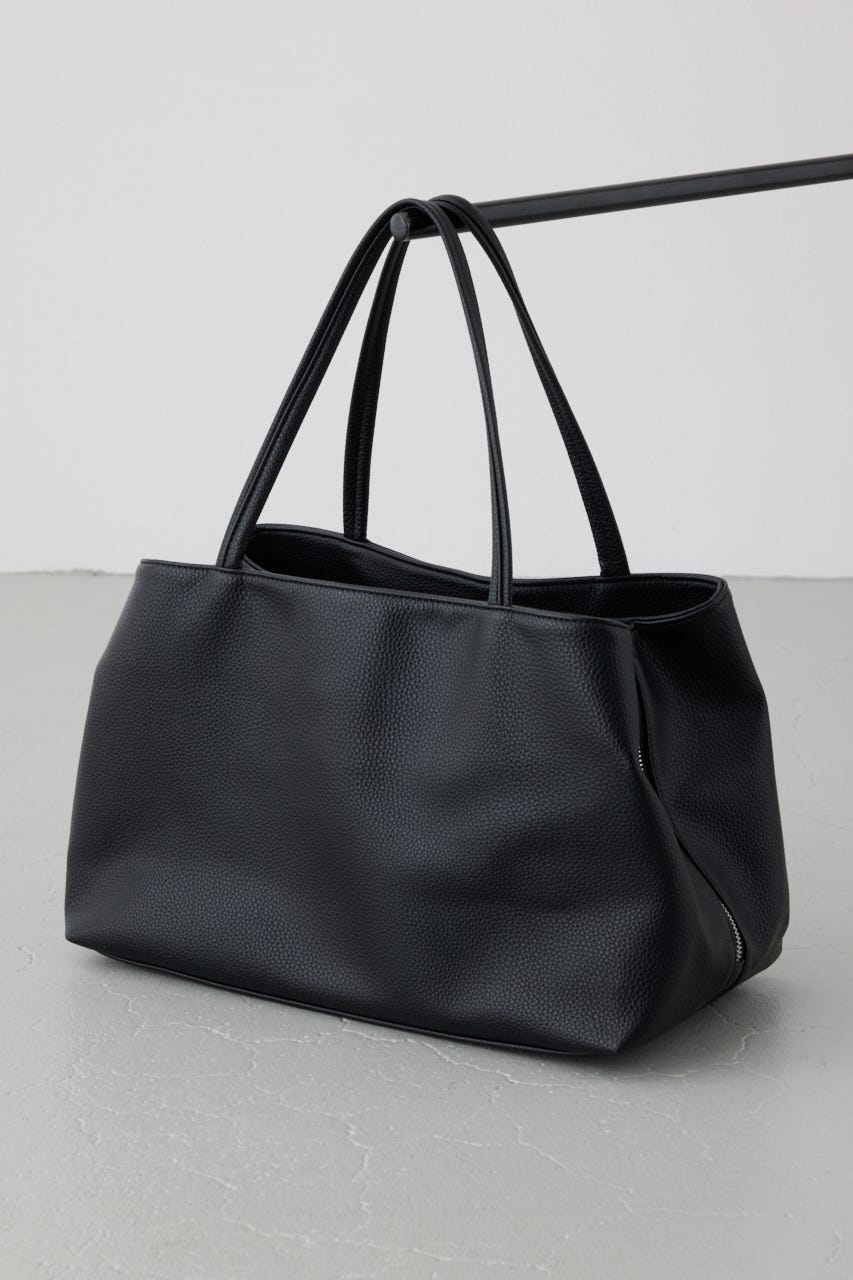 フェイクレザー3ポケットトート BLK FREE
