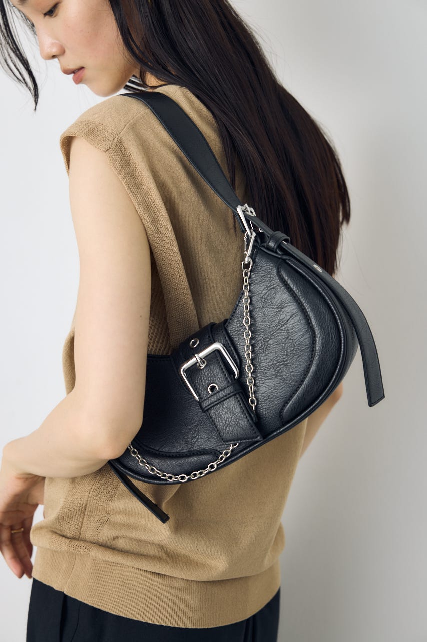 バックルベルトワンハンドルトートバッグ BLK FREE