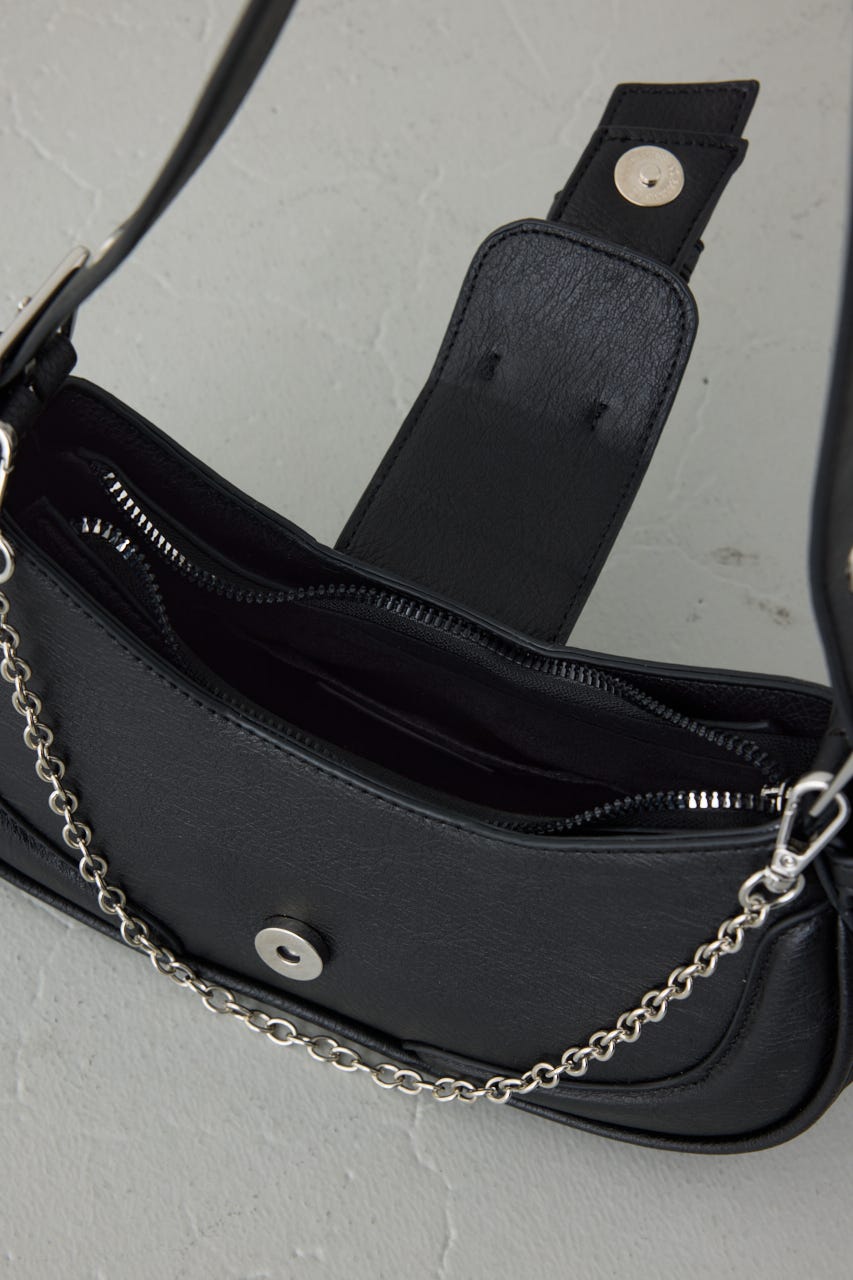 バックルベルトワンハンドルトートバッグ BLK FREE