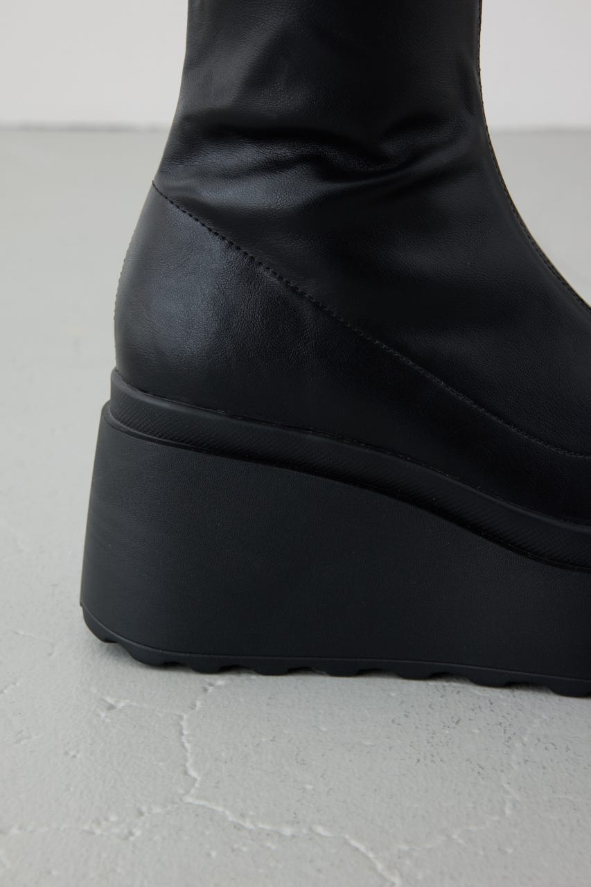 ウェッジロングブーツ BLK L
