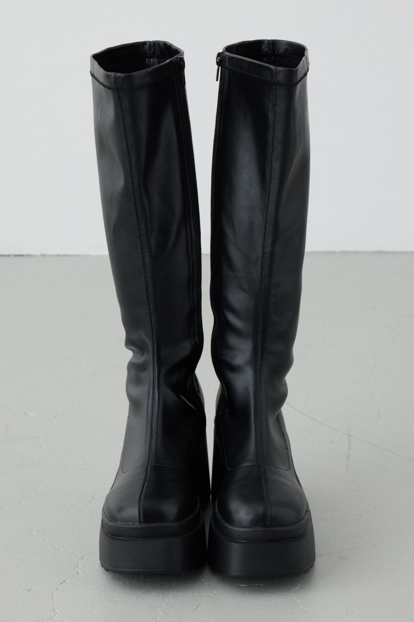 ウェッジロングブーツ BLK L