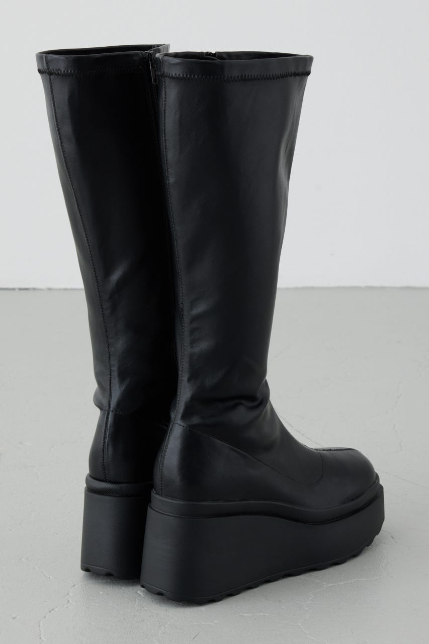 ウェッジロングブーツ BLK L