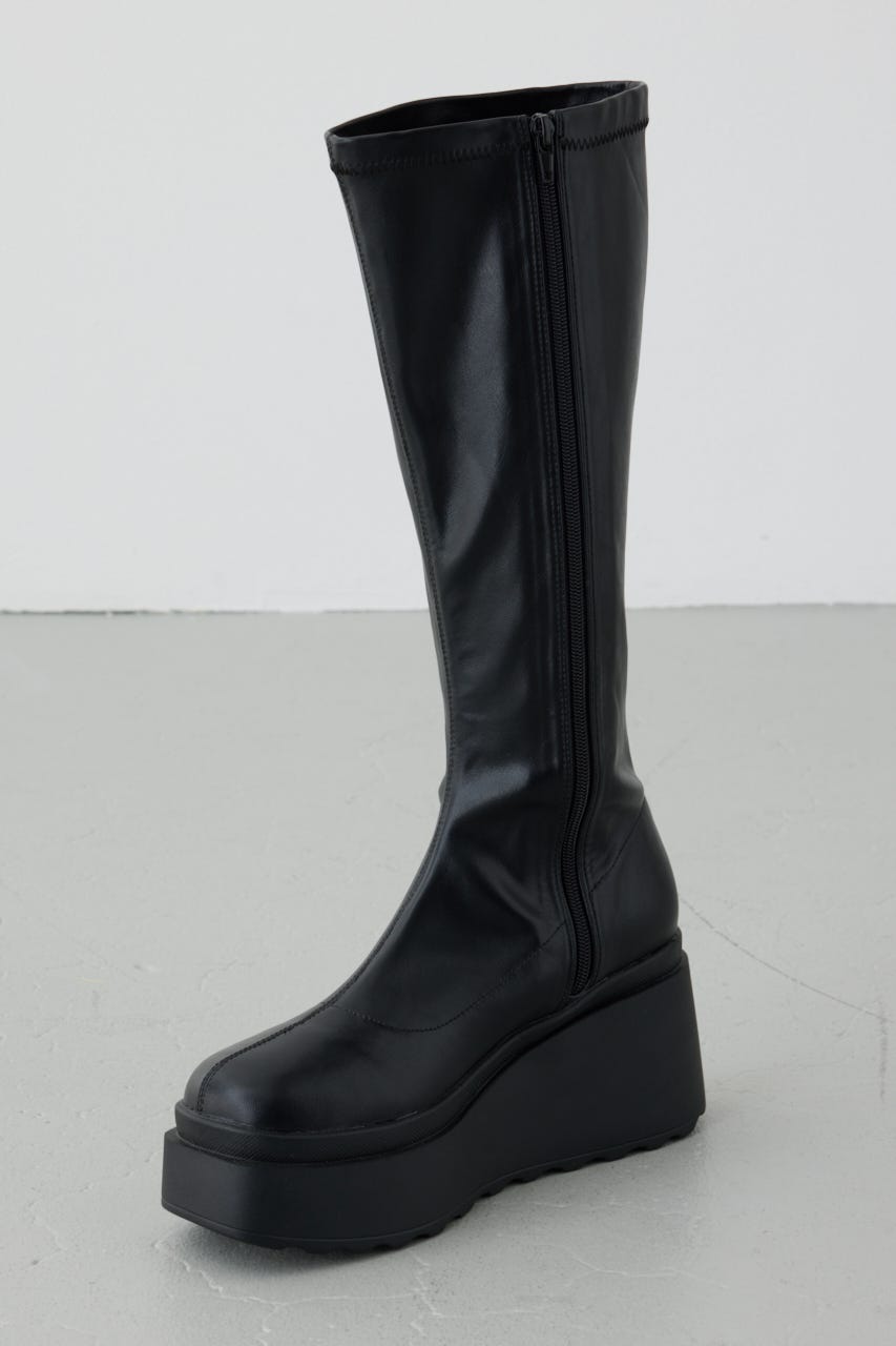 ウェッジロングブーツ BLK L
