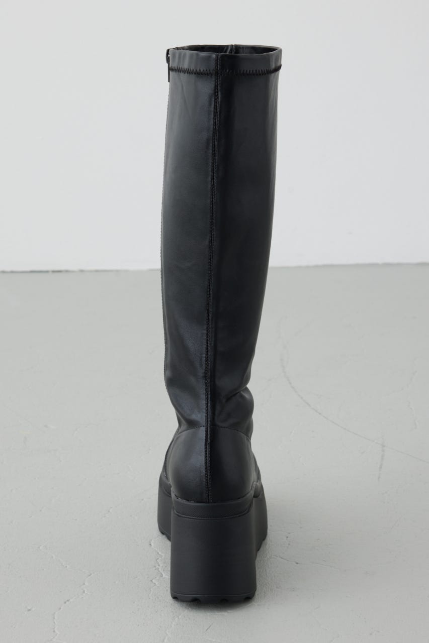 ウェッジロングブーツ BLK L