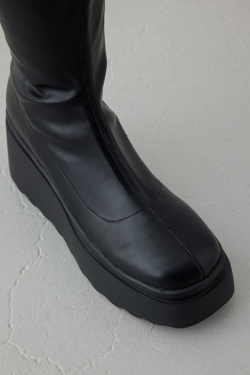 ウェッジロングブーツ BLK L