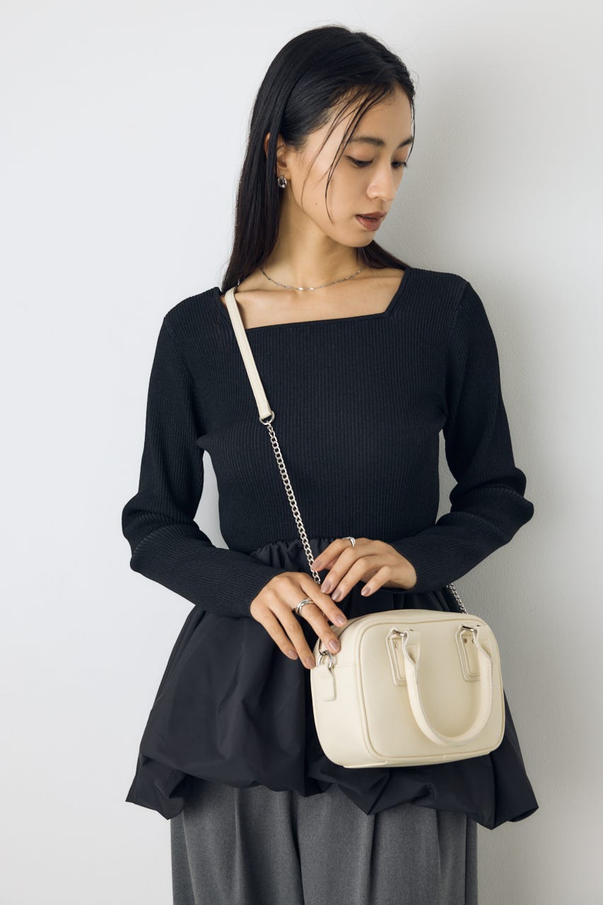 ラウンドスクエア2WAYバッグ O/WHT FREE
