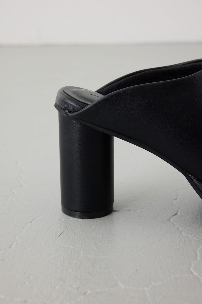 スクエアトゥプラットフォームミュールサンダル BLK M