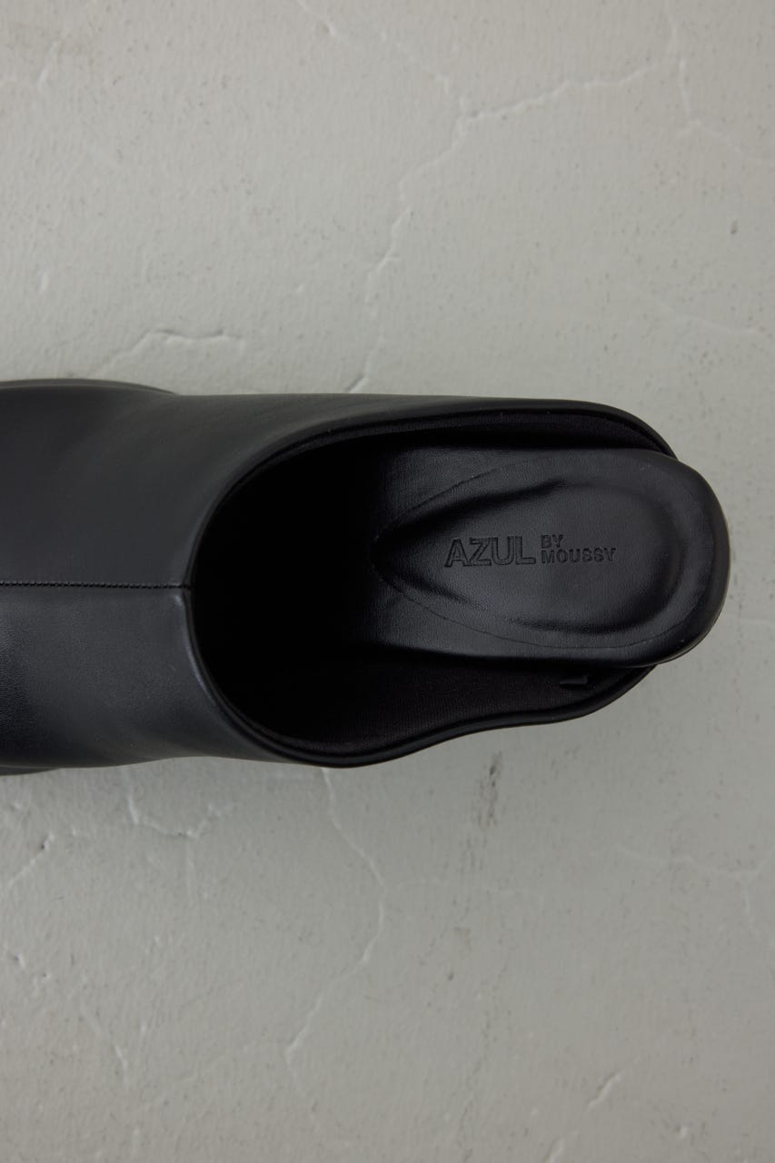スクエアトゥプラットフォームミュールサンダル BLK M