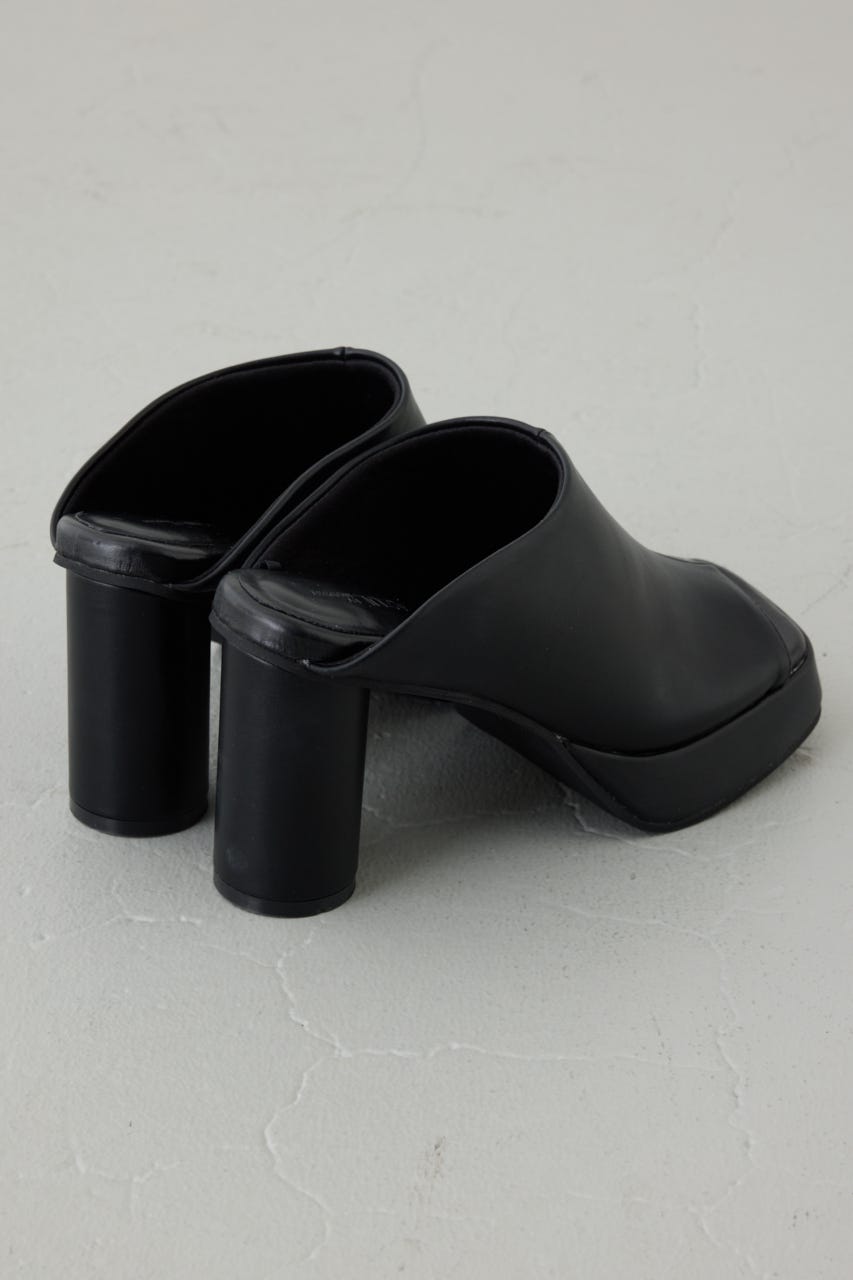 スクエアトゥプラットフォームミュールサンダル BLK M