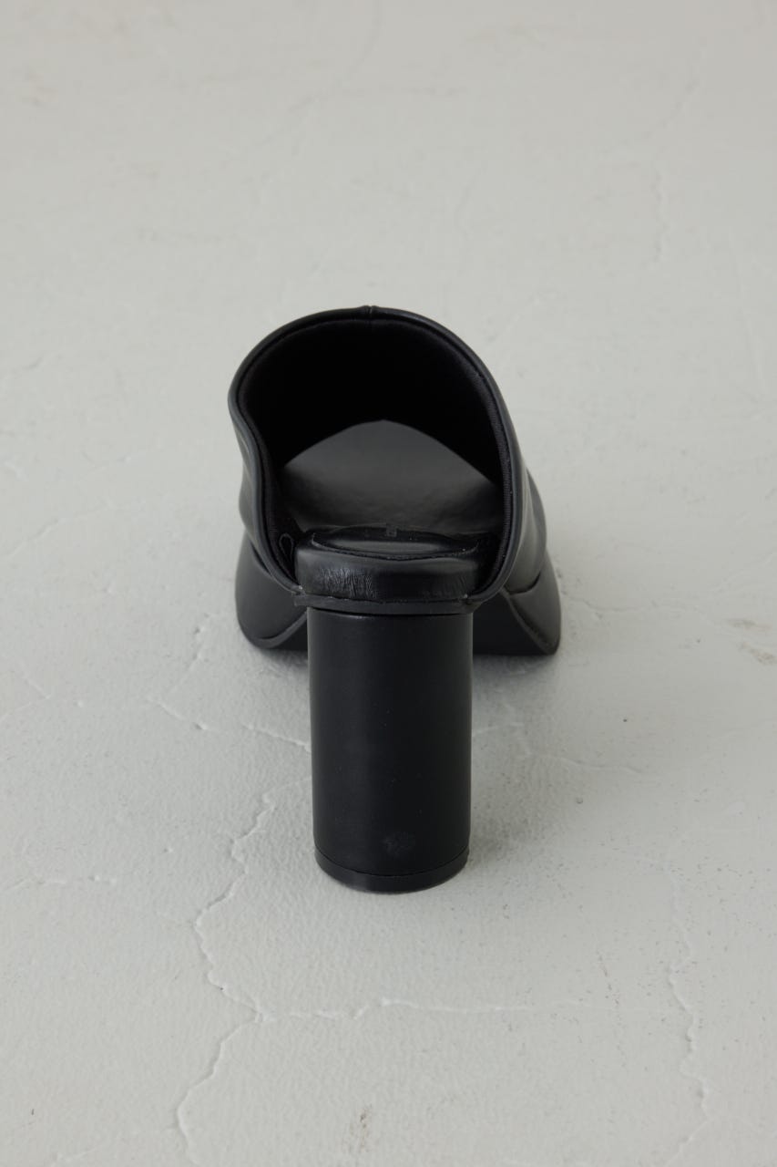 スクエアトゥプラットフォームミュールサンダル BLK M