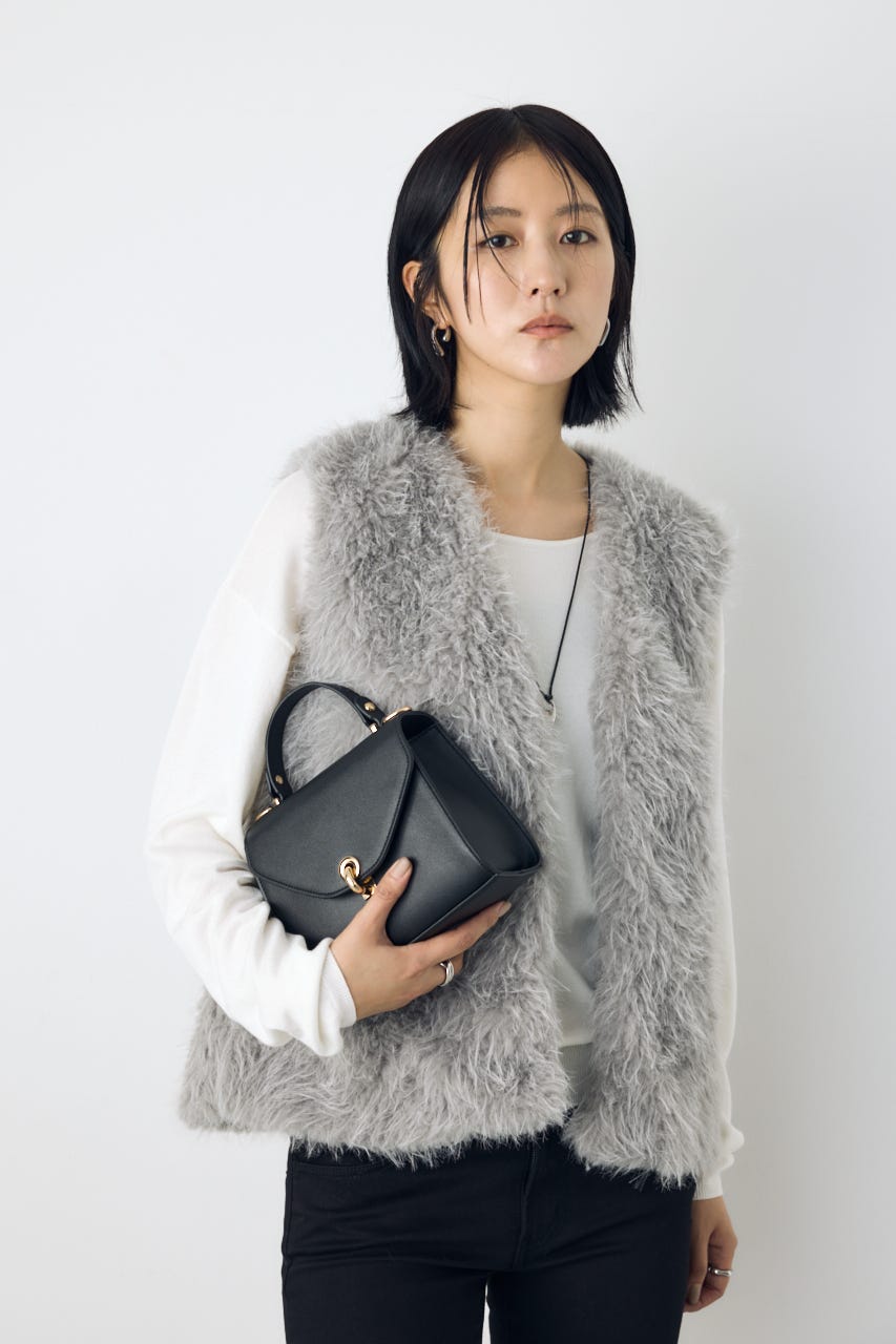 【AW先行アイテム】リングターンロックミニハンドバッグ BLK FREE