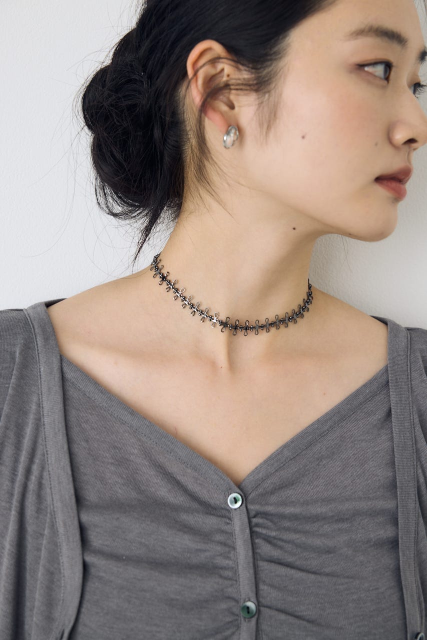 リボンモチーフチョーカー BLK FREE