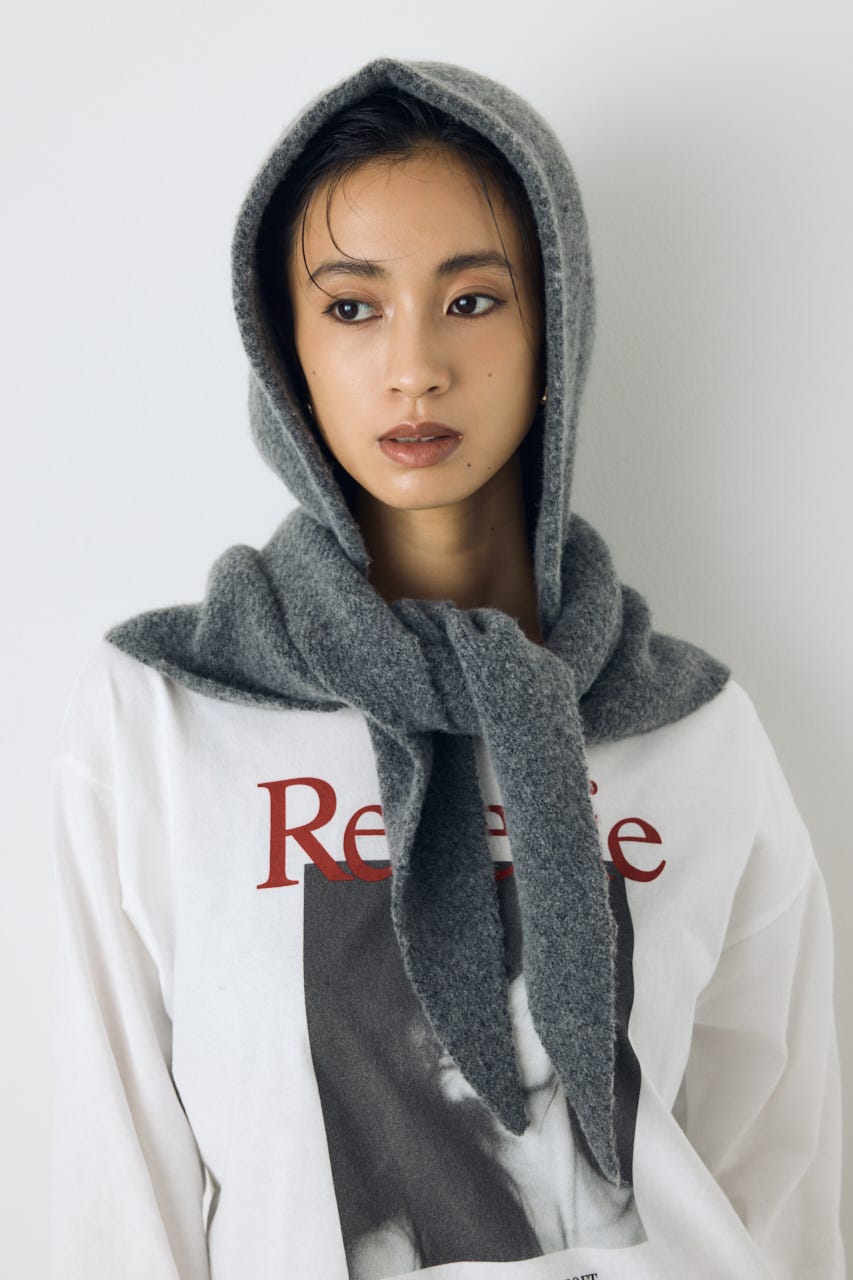 フード付マフラー C.GRY FREE